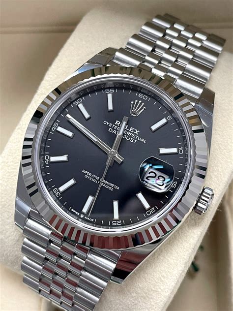 rolex watch silver and black|rolex datejust 41 black.